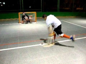 Gol de penalti en entreno.