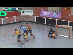 Xavi Rovira (Caldes) marca uno de los goles de la temporada en la Ok Liga